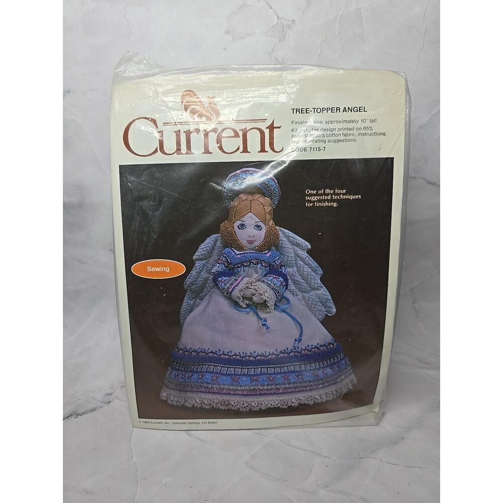1982 Current Sewing Kit Tree Topper Angel 10 inch